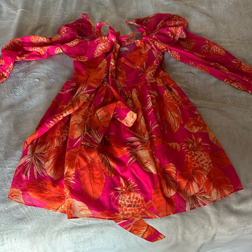 Twin set Vibrant Pink and Orange Floral Dress - Picture 6 of 16